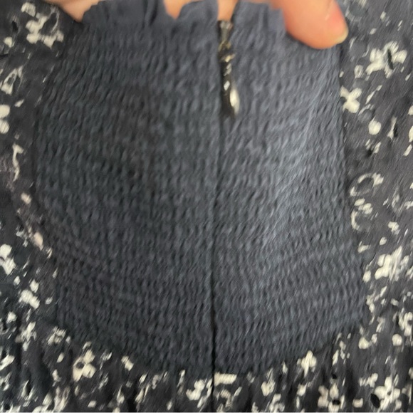 Anthropologie Maeve Dress Size 6 Lillianne Navy Floral Eyelet Boho Summer - Picture 10 of 12